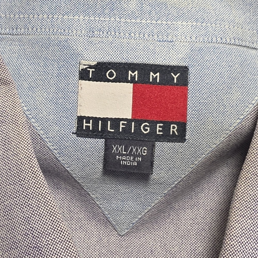 Vintage Y2k Tommy Hilfiger Mens XXL Button Down Long Sleeve Cotton Classic - Picture 3 of 14